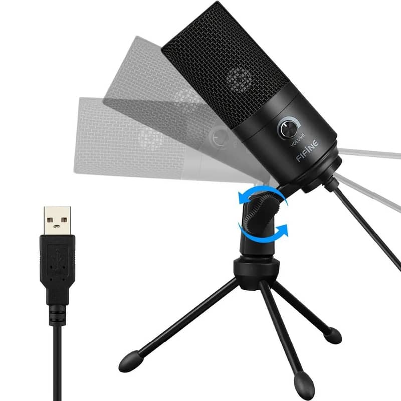 Fifine Metal USB Condenser Recording Microphone For Laptop Windows Car 3
