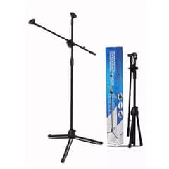 Boom Microphone Stand  Fully Adjustable Black Mic Stand & Holder