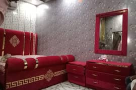 bed set/side tables/devider/wardrobe/bed dressing table/almari