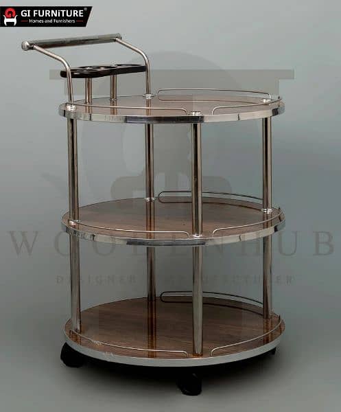Round UV Tea Trolley FREE DELIVERY 1