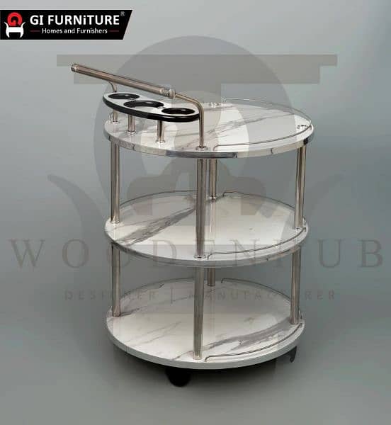 Round UV Tea Trolley FREE DELIVERY 3