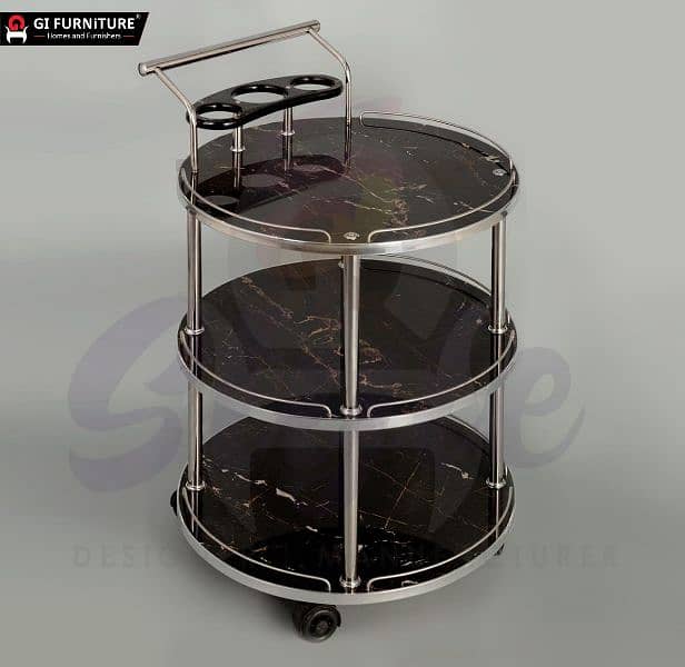 Round UV Tea Trolley FREE DELIVERY 4