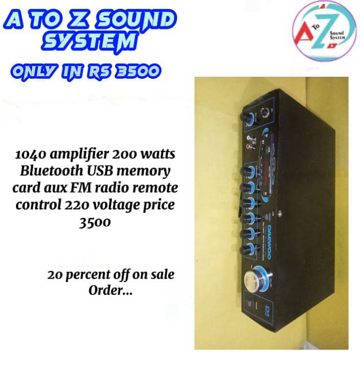 1047  amp 200waat bluetooth usb memory card aux fm  3500 https://www. f 0