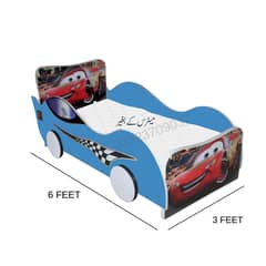 Blue CS1 Car shaped Wooden bed for kids without mattress , kids furnit