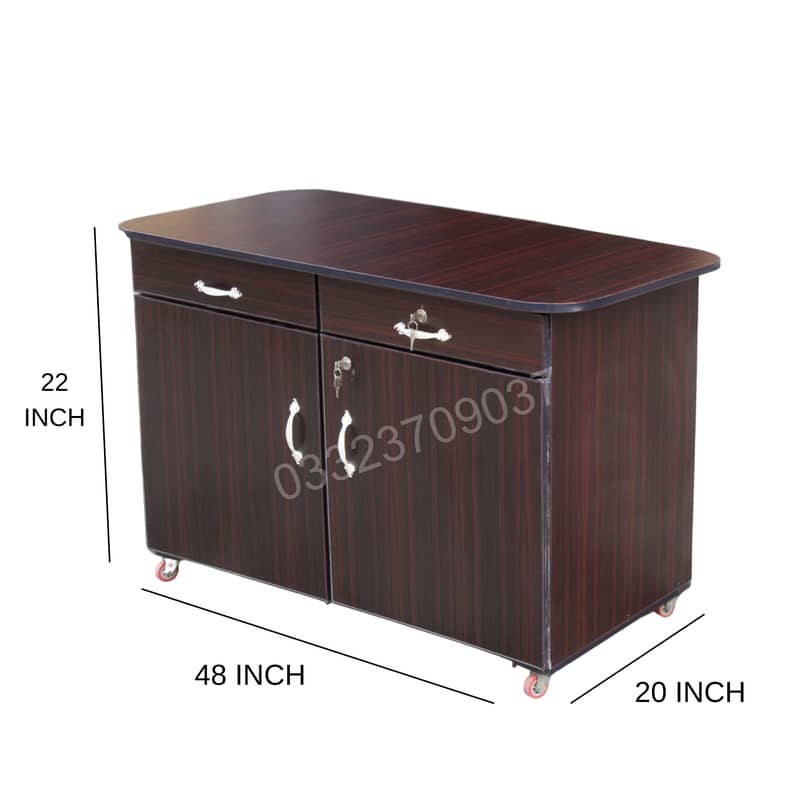 2 door wooden Iron stand with 2 drawers 0