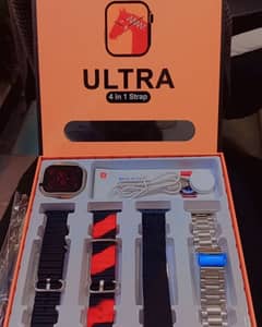 ULTRA 4 in 1 Smartwatch Series 8 With 4 straps FULL HD Display
