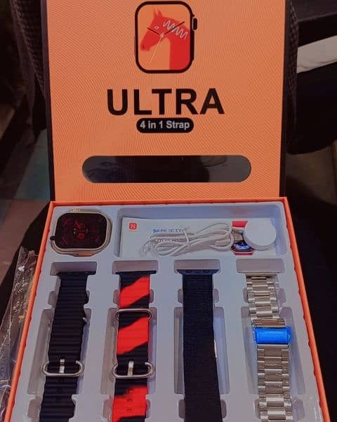 ULTRA 4 in 1 Smartwatch Series 8 With 4 straps FULL HD Display 0