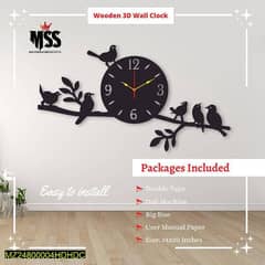 Analog stylish bird design clock