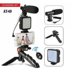 Vlogger Kits Microphone LED Fill Light Mini Tripod For