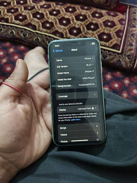 I phone 11 64 gb PTA approved 86 helth 10 by 10 condition 0