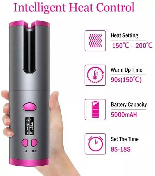 Nobebird Cordless Auto Curler, Automatic Hair Curler 3