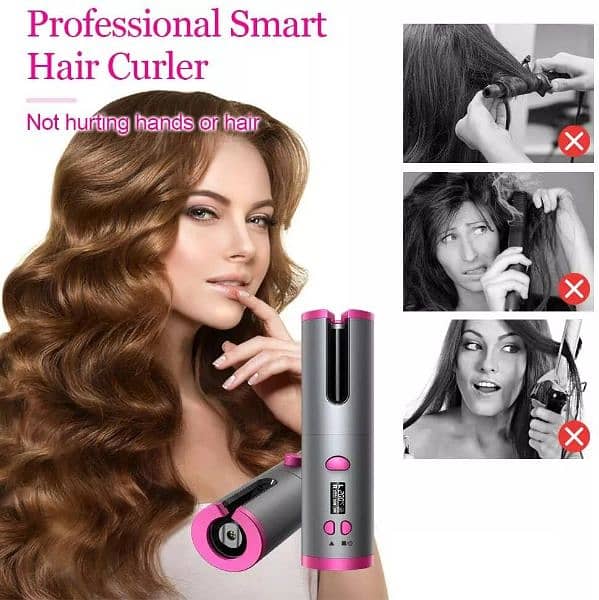 Nobebird Cordless Auto Curler, Automatic Hair Curler 4