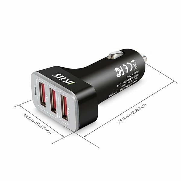 3 USB port car charger branded high quality 2