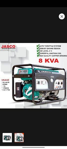 Jasco J8000 S 6.5 Kva Generator few hours used only ! mint condition 3