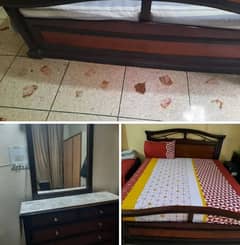 Durable pure wooden King size bed