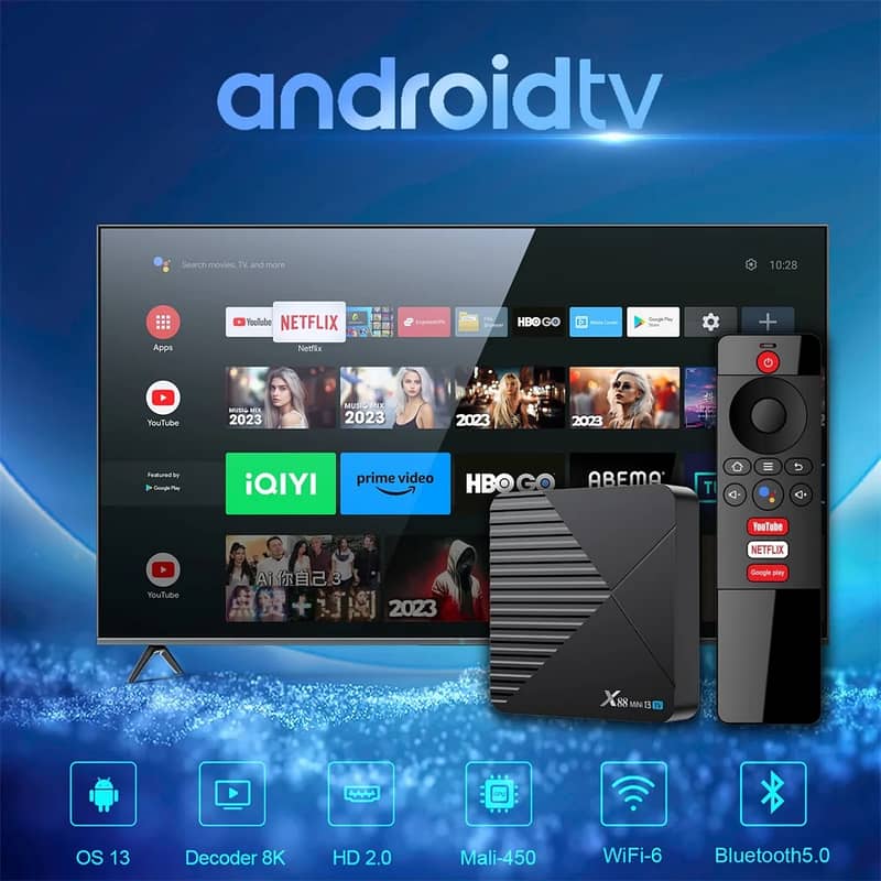 X88 Mini 8K 3D Android 13 4GB 64GB Google Certified TV BOX 5