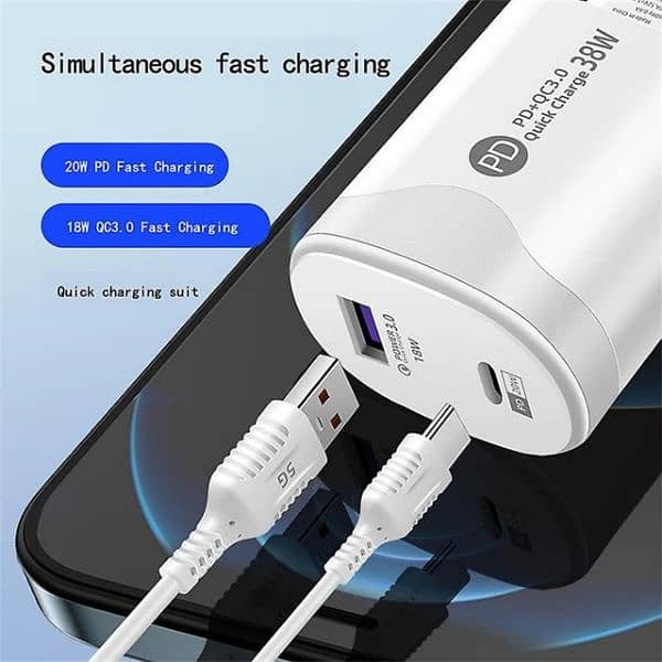 Tatal 38W Wall Charger Quick Charge PD20W Power3.0 Fast Charger 1