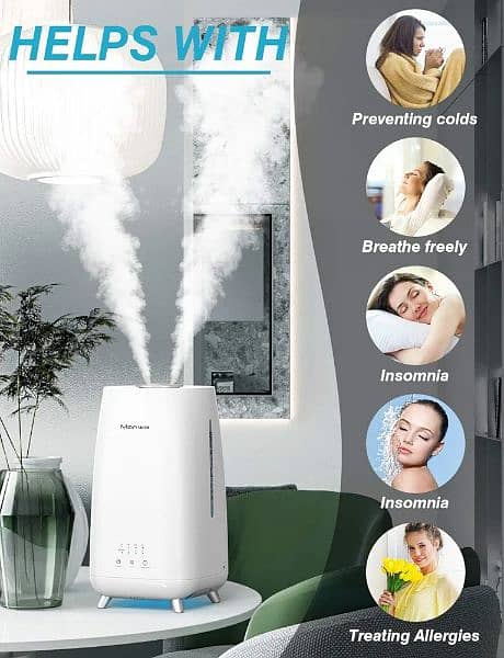 Manwe Humidifier 3L, Cool Mist Air Humidifiers Ultra Quiet 3