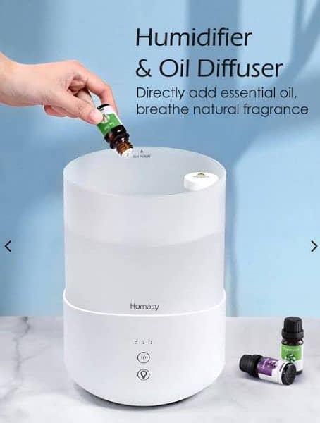 Homasy Cool Mist Humidifier 2.5L, Essential Oil Diffuser with 7-Colour 1