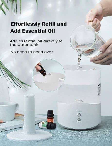 Homasy Cool Mist Humidifier 2.5L, Essential Oil Diffuser with 7-Colour 5