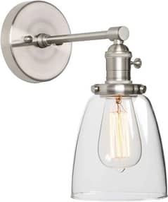 Phansthy Vintage Style Wall Lights Clear Glass Shade, Edison