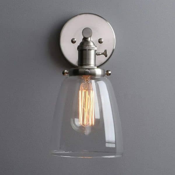 Phansthy Vintage Style Wall Lights Clear Glass Shade, Edison 2