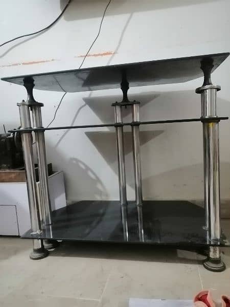 glass tv trolley stand 1