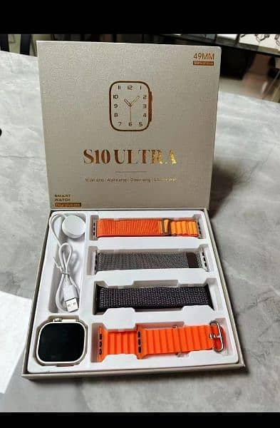 S10 Ultra Smart Watch High Quality 4 in 1 Smart Watch With 4 Straps 0