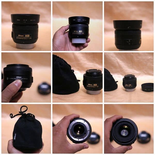 3 Nikon lenses Yongnuo 100mm f2. , Nikon 35mm f1.8g. , sigma 70-300mm 2