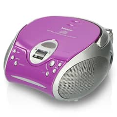 LENCO SCD-24 Purple - Portable stereo FM radio with CD player