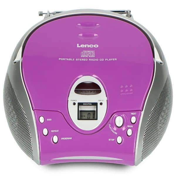 LENCO SCD-24 Purple - Portable stereo FM radio with CD player 2