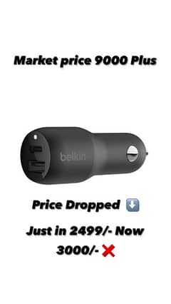 Belkin 30W USB-C PD + USB-A Car Charger