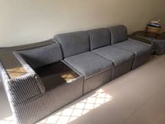 6 seater sofa with 3 tables