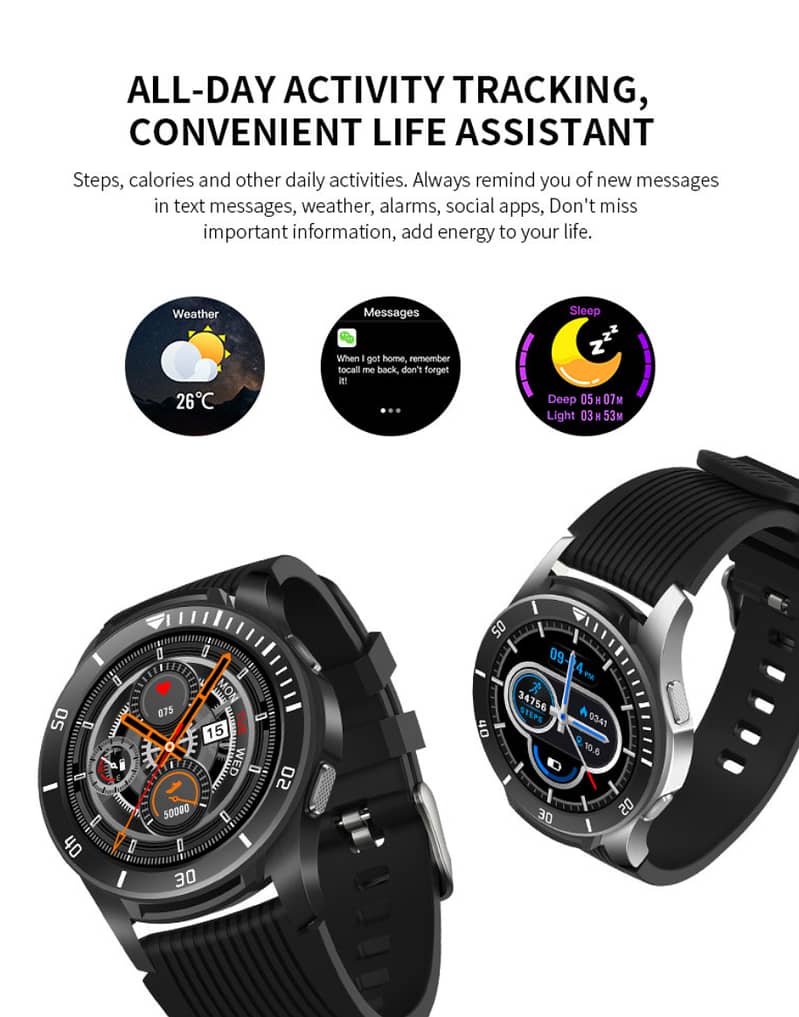 GT106 Smart Watch 1.28“ Full Screen Touch Heart Rate Monitor 14
