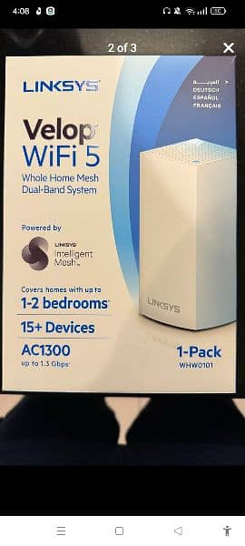 Linksys Velop AC1300 dual band series A1300 wi-fi wireless router 0