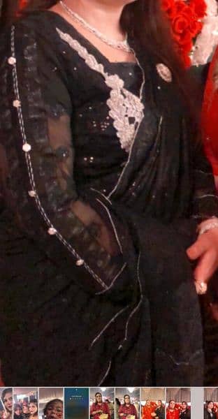 black chiffon fancy branded saree 4