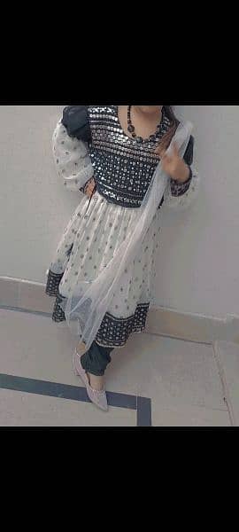 Balck and white embroidery frock for sale 0