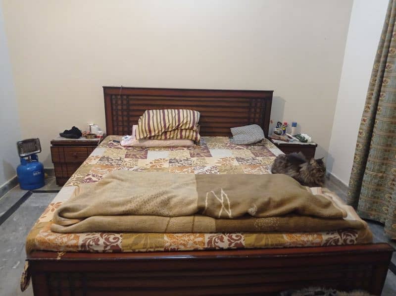 bed set for sale with side tables and 1 mattress 2