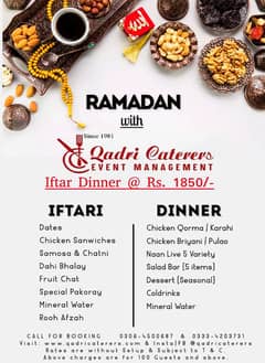 Qadri Cateres / Tent service / Iftar buffet available