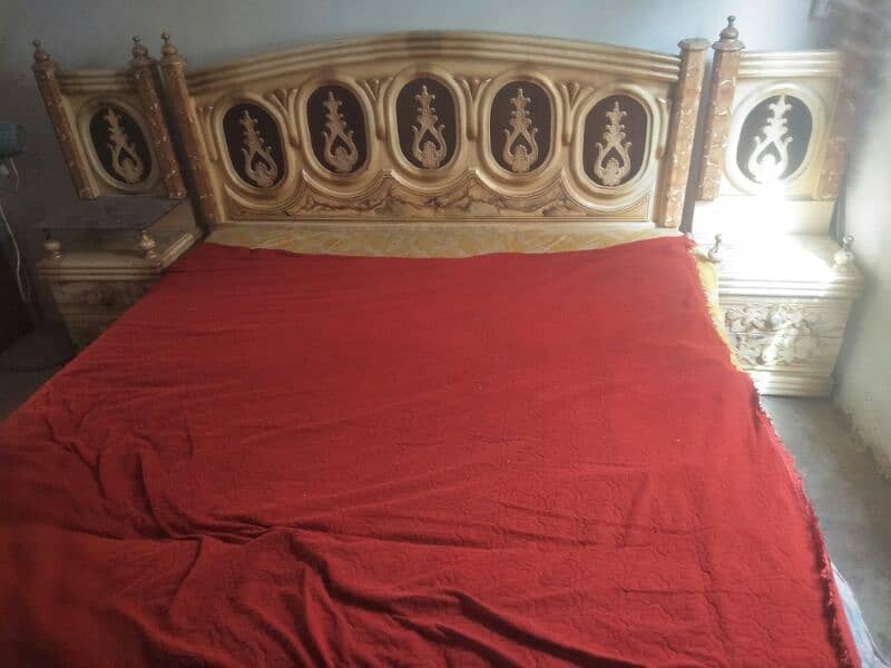 double bed with metres. . almari 3 door . dressing available for sale 3