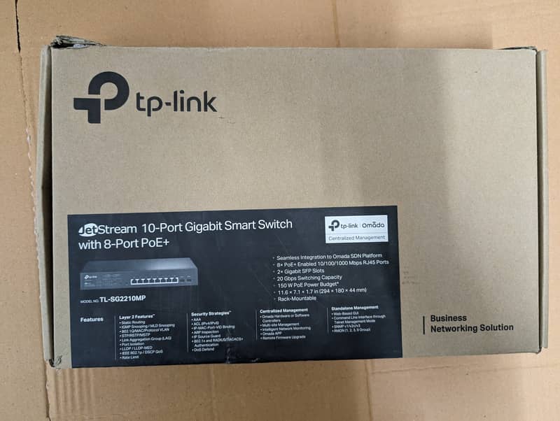 TP-LINK Smart Switch TL-SG2210MP 10-Port Gigabit  With 8-Port PoE+ 3