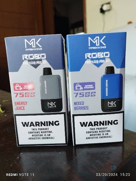Maskking Disposable Pod Vape Rechargeable 50Mg new box pack 6