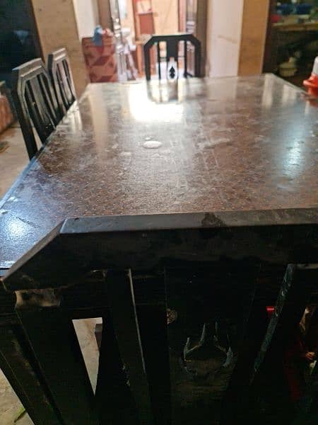 Super Solid Heavy Dinning Table with Chair's 4