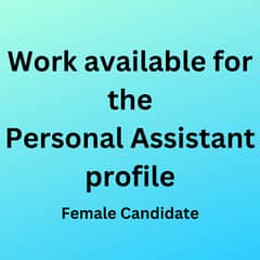 Female Data Entry Assistant Required