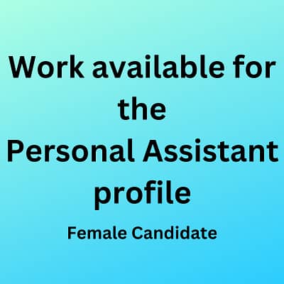 Female Data Entry Assistant Required