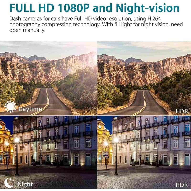 WDR Dashcam 3 Camera Lens Video Car DVR Full HD 1080P 7