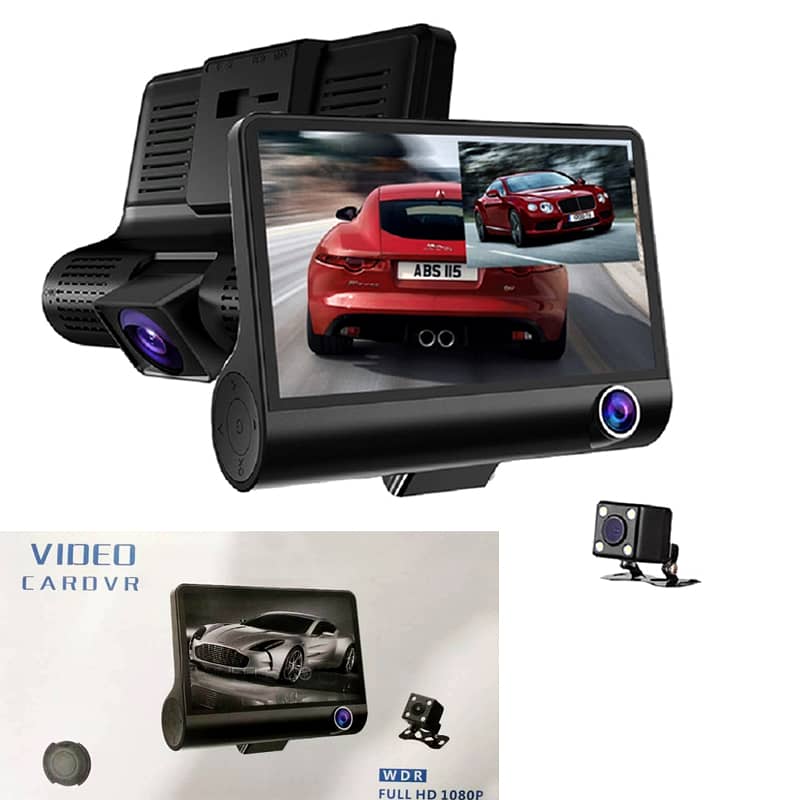 WDR Dashcam 3 Camera Lens Video Car DVR Full HD 1080P 9