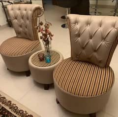 2 Bedroom Chairs 1 table Beautiful Design and different colours