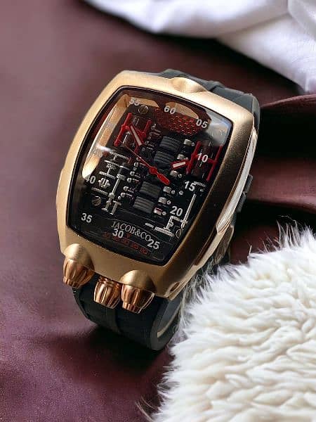 Jacob & CO 
BUGATI model
Pvc rubber strap
AA quality watch 1