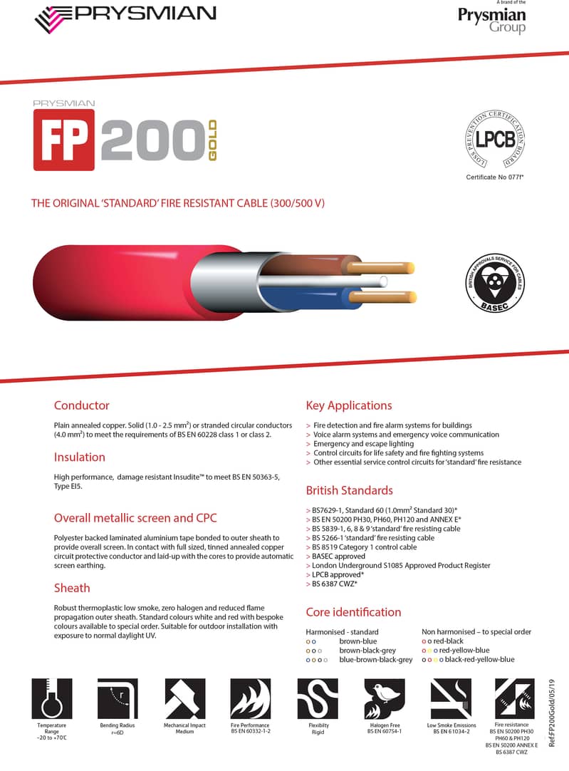 PRYSMIAN FP 200 GOLD, FP PLUS FIRE RESISTANT CABLE (IMPORTED) (UK) 7